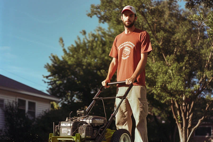 self powered lawn mower